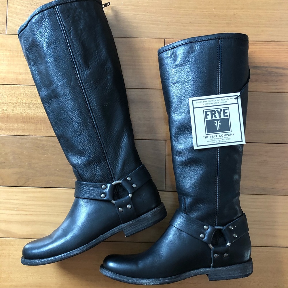 NWT FRYE PHILLIP HARNESS TALL EXTENDED CALF